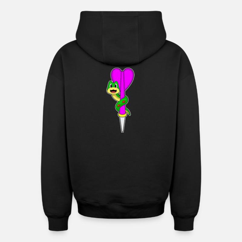 Fléchette serpent - Sweat à capuche unisexe zippé oversize épais SPREAD - noir