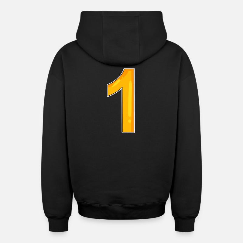 1 - Sweat à capuche unisexe zippé oversize épais SPREAD - noir