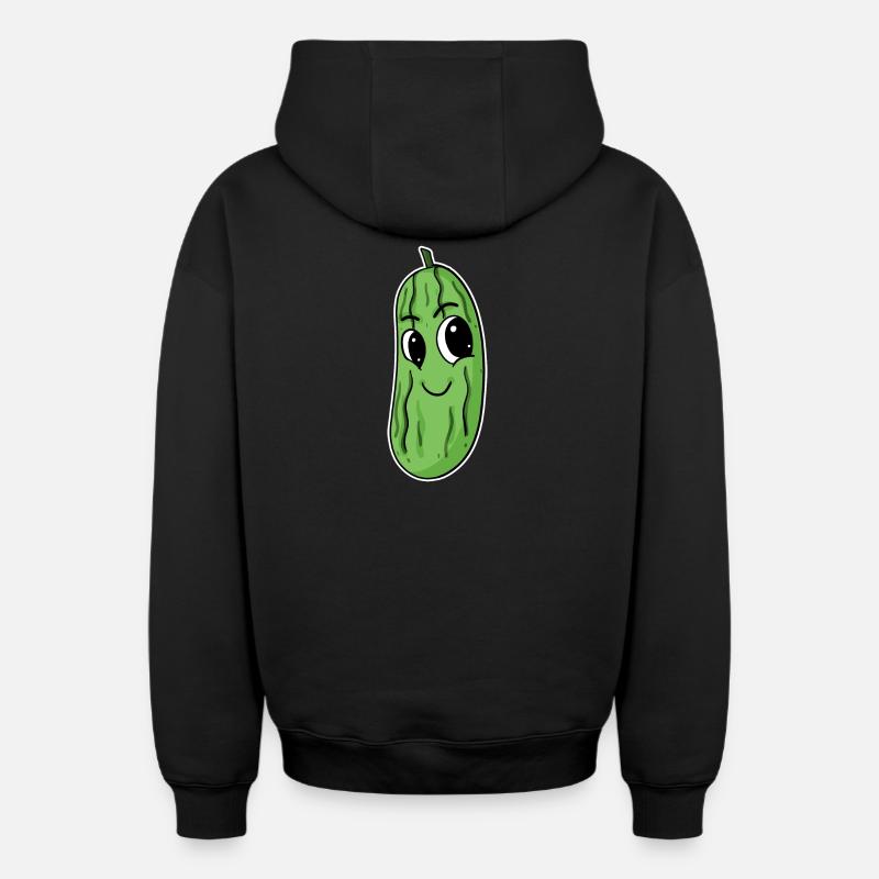 Motif de concombre - Sweat à capuche unisexe zippé oversize épais SPREAD - noir