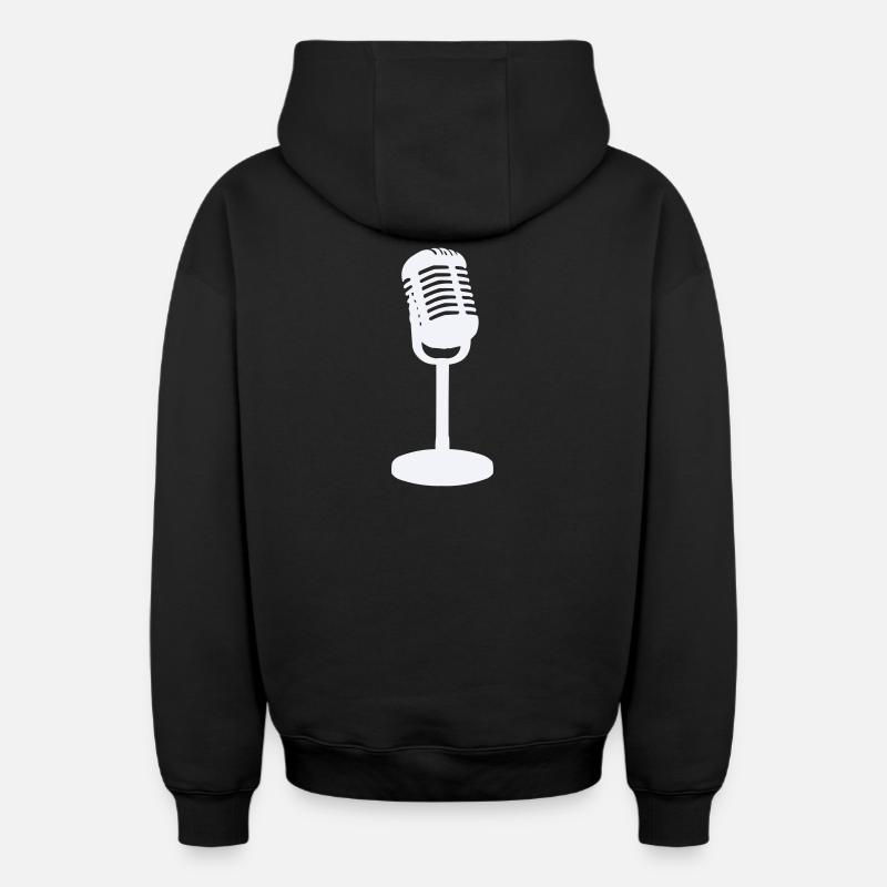 Microphone - Sweat à capuche unisexe zippé oversize épais SPREAD - noir