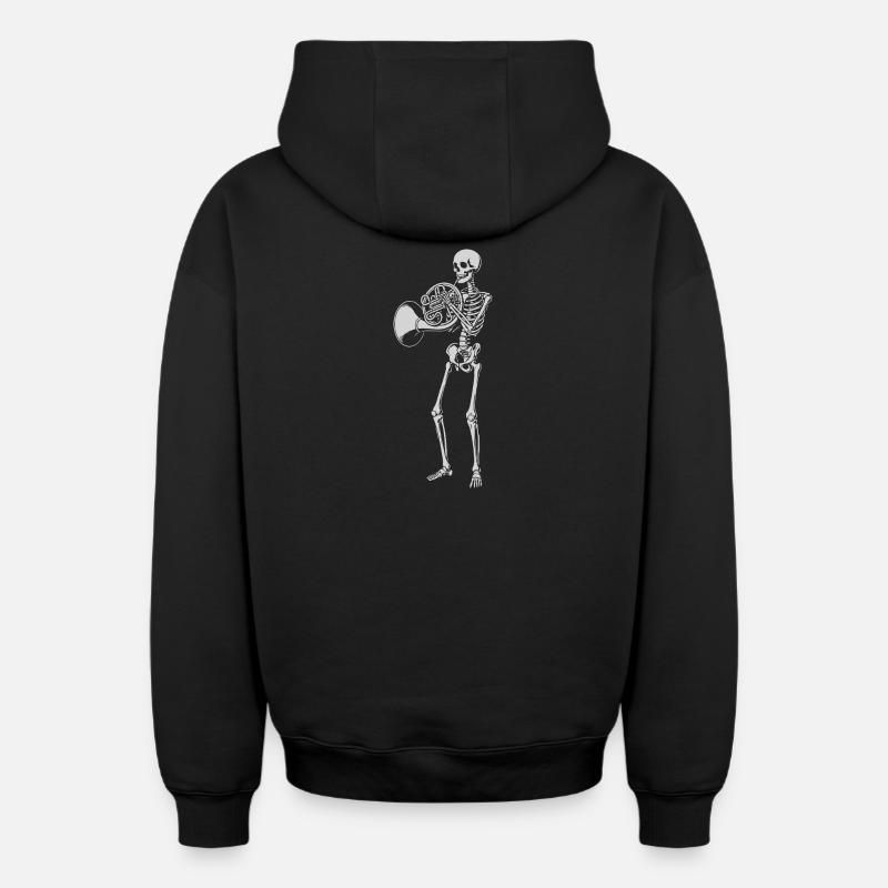 Sérénade en laiton squelette - Sweat à capuche unisexe zippé oversize épais SPREAD - noir