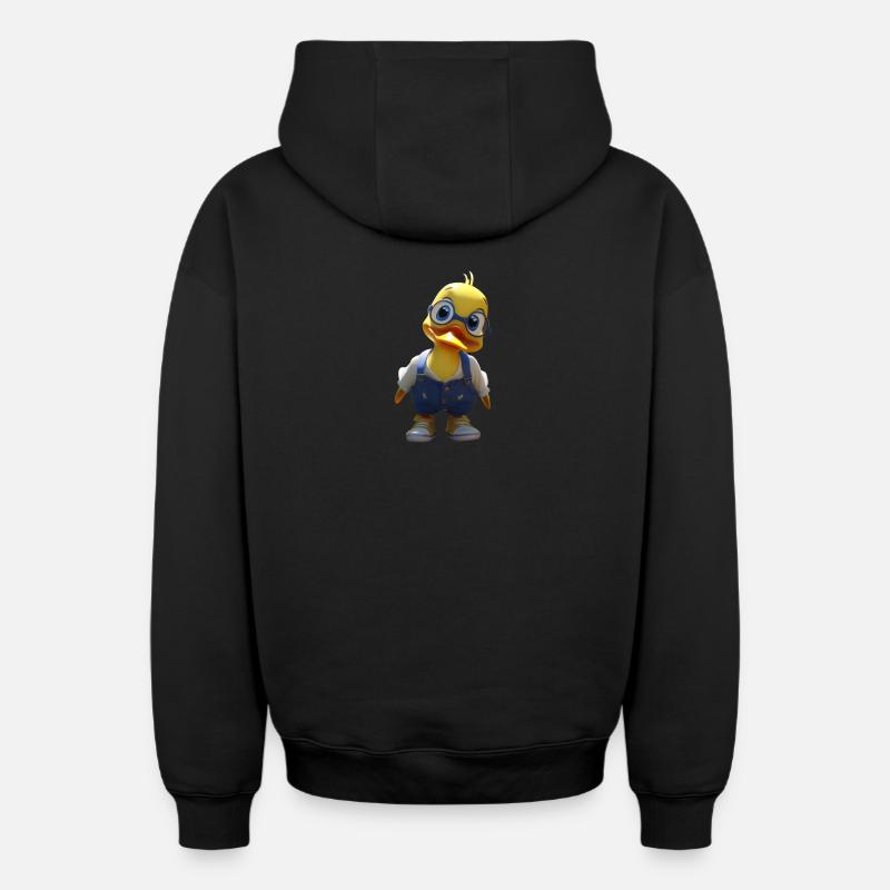 Lunettes Duck en Salopette en Denim - Sweat à capuche unisexe zippé oversize épais SPREAD - noir