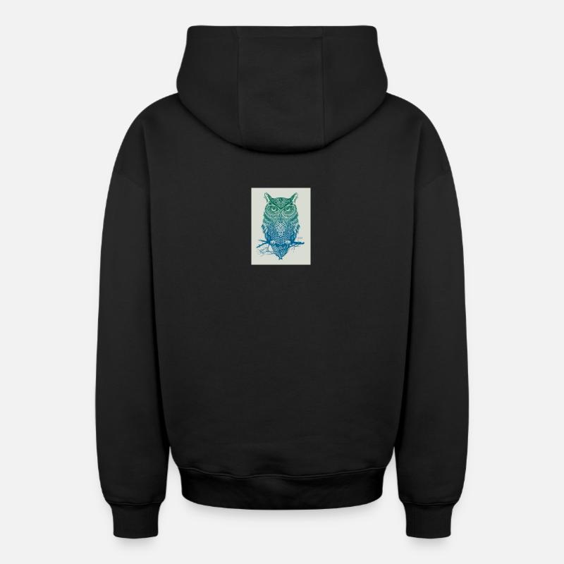GoVoR_EULE - Oversized Heavyweight Unisex Zip Hoodie - Schwarz
