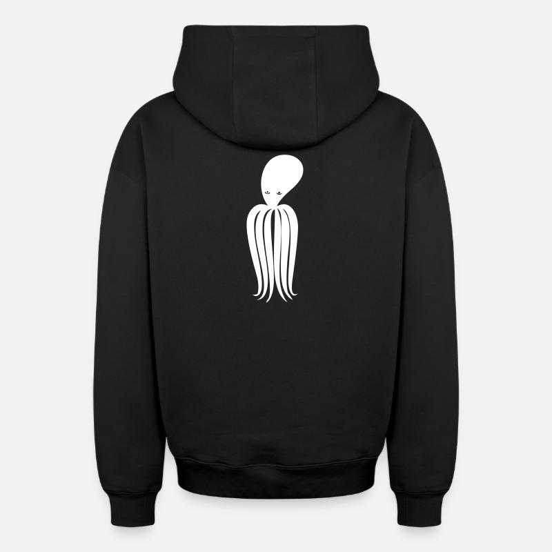 Pieuvre pieuvre - Sweat à capuche unisexe zippé oversize épais SPREAD - noir