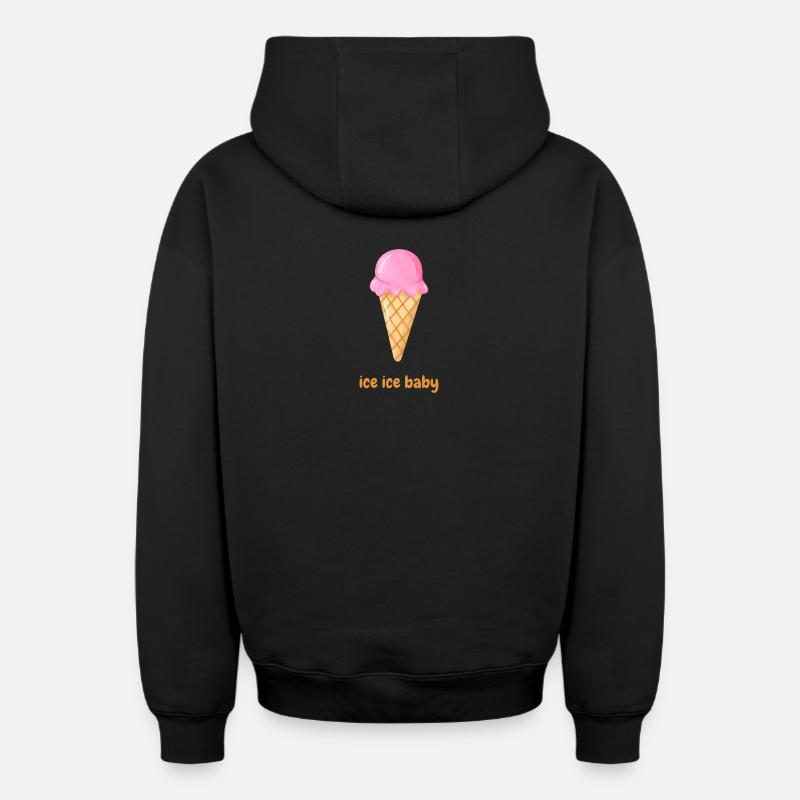 Bébé de la glace - Sweat à capuche unisexe zippé oversize épais SPREAD - noir
