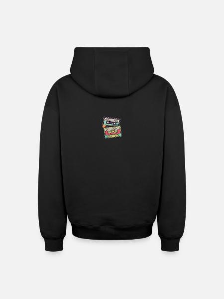 Farbige Retro-Kassetten - Oversized Heavyweight Unisex Zip Hoodie - Schwarz
