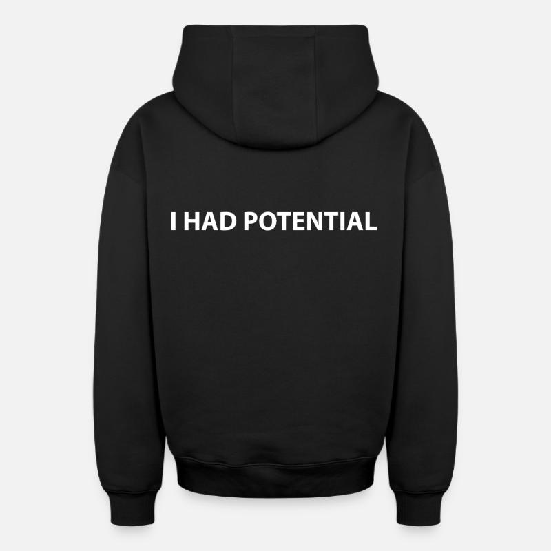 J’avais du potentiel - Sweat à capuche unisexe zippé oversize épais SPREAD - noir
