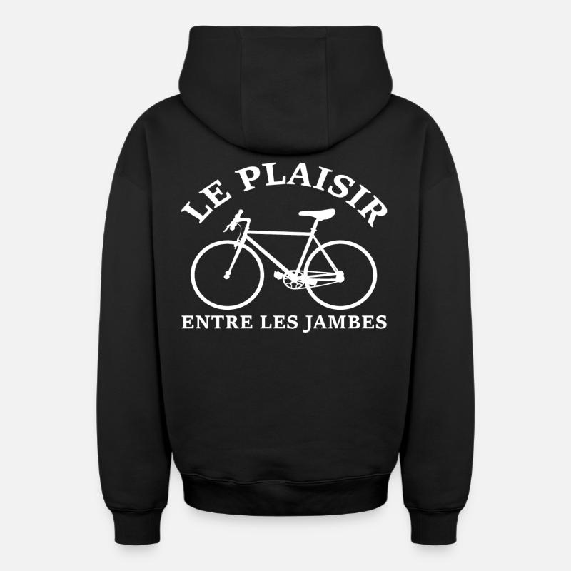 Le plaisir du velo - Sweat à capuche unisexe zippé oversize épais SPREAD - noir