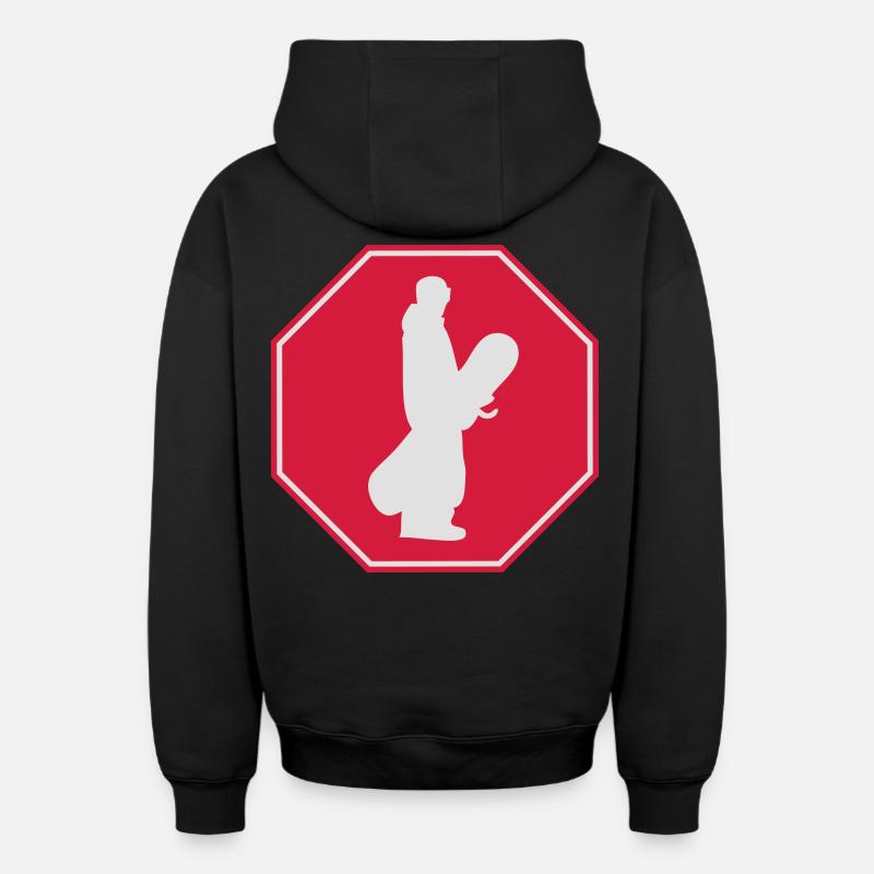 Logo de snowboard - Sweat à capuche unisexe zippé oversize épais SPREAD - noir