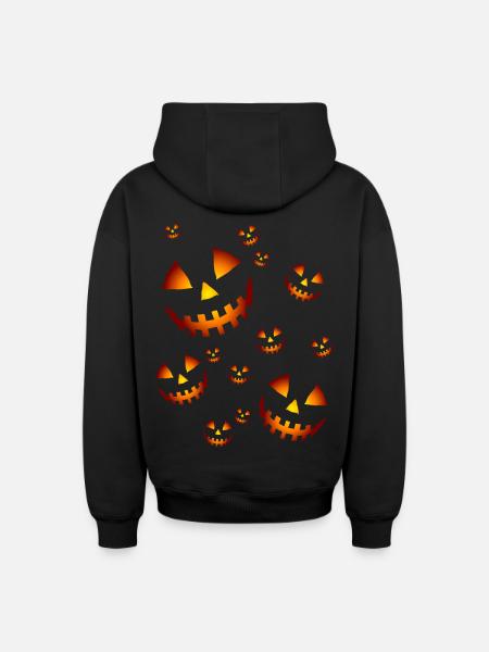 Kürbissen - Oversized Heavyweight Unisex Zip Hoodie - Schwarz