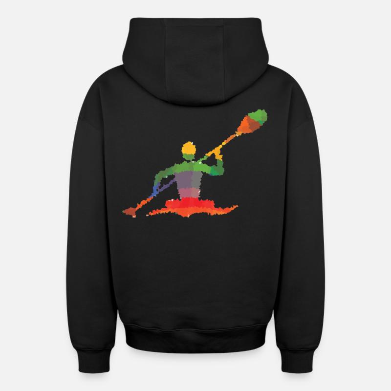 Saint-Kanut - Sweat à capuche unisexe zippé oversize épais SPREAD - noir