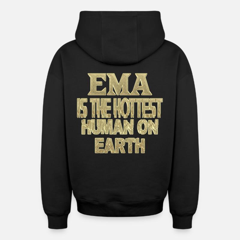 Ema - Sweat à capuche unisexe zippé oversize épais SPREAD - noir