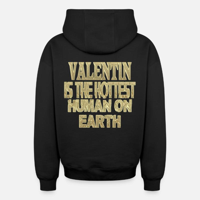 Valentin - Sweat à capuche unisexe zippé oversize épais SPREAD - noir