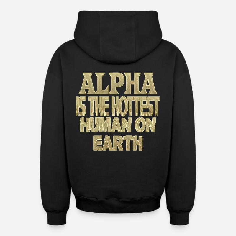 alpha - Sweat à capuche unisexe zippé oversize épais SPREAD - noir