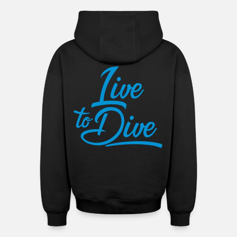 plongée - Sweat à capuche unisexe zippé oversize épais SPREAD - noir