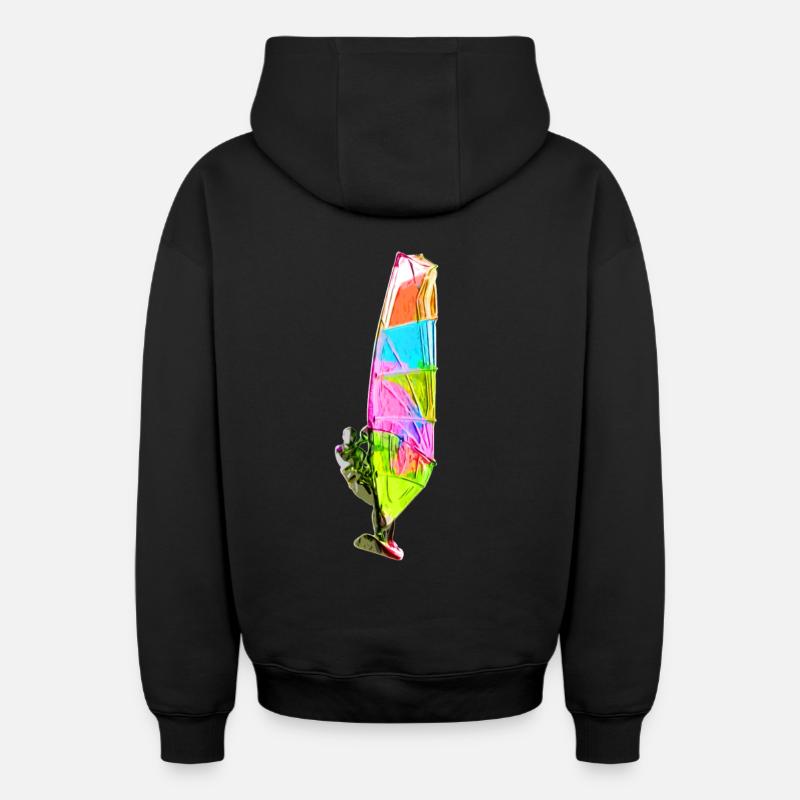 Bunter Windsurfer - Sweat à capuche unisexe zippé oversize épais SPREAD - noir