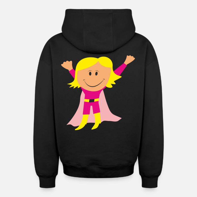 fille - Sweat à capuche unisexe zippé oversize épais SPREAD - noir