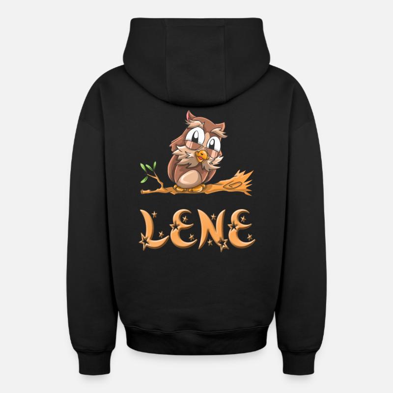 Hibou Lene - Sweat à capuche unisexe zippé oversize épais SPREAD - noir