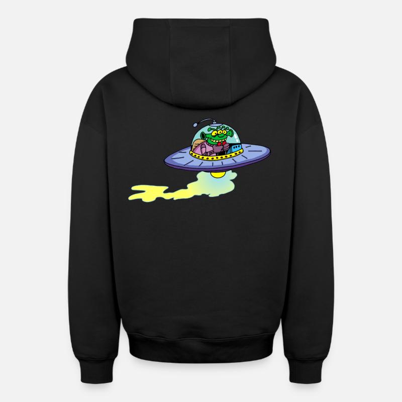 Vaisseau extraterrestre alien - Sweat à capuche unisexe zippé oversize épais SPREAD - noir