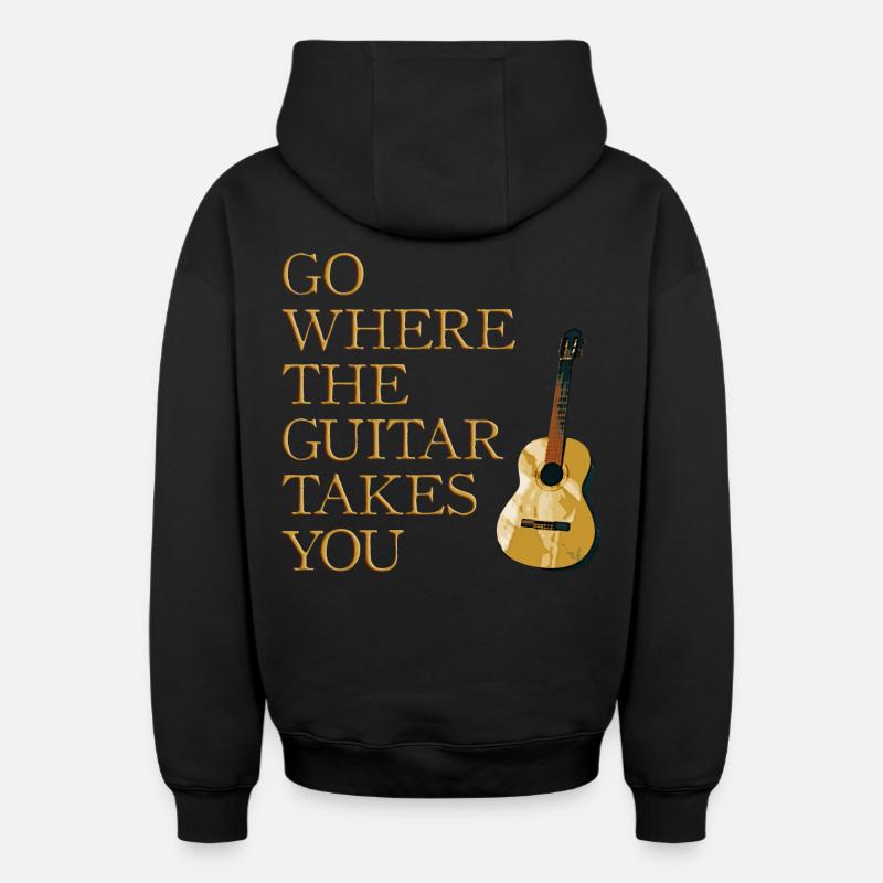 Manière de guitares - Sweat à capuche unisexe zippé oversize épais SPREAD - noir