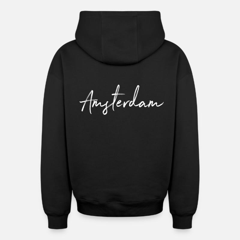 Amsterdam - Sweat à capuche unisexe zippé oversize épais SPREAD - noir
