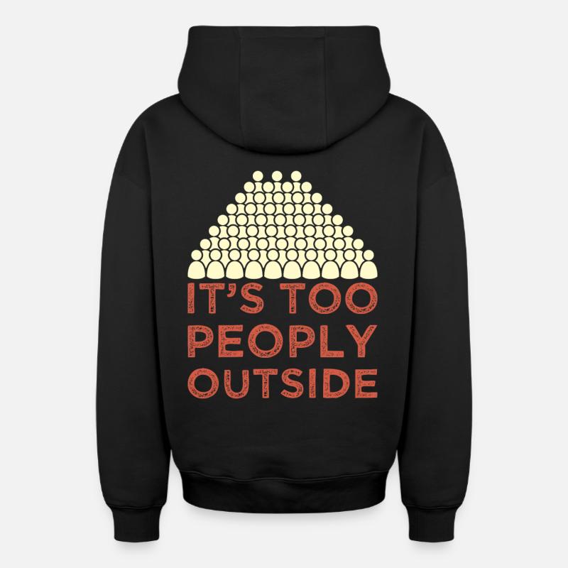Introverti - Sweat à capuche unisexe zippé oversize épais SPREAD - noir