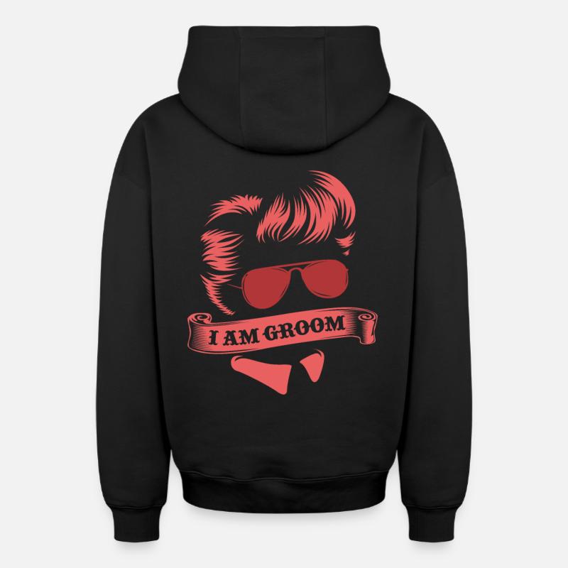 célibataire - Sweat à capuche unisexe zippé oversize épais SPREAD - noir