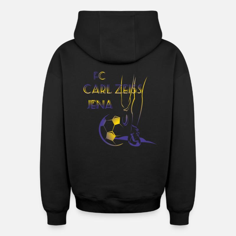 FC Carl Zeiss Jena - Sweat à capuche unisexe zippé oversize épais SPREAD - noir