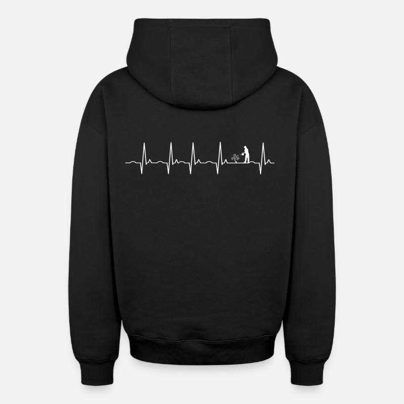 Jardinier - Jardinier - Sweat à capuche unisexe zippé oversize épais SPREAD - noir