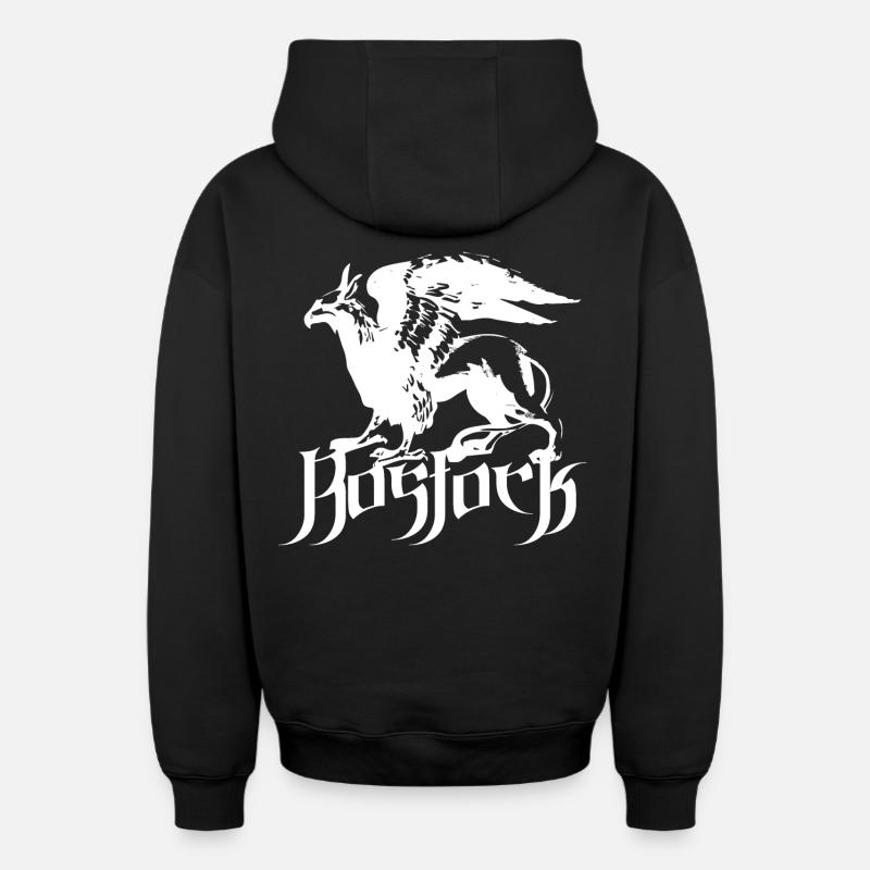Rostock Greif - Sweat à capuche unisexe zippé oversize épais SPREAD - noir