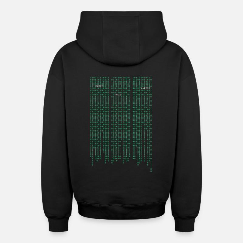 Code de la matrice - Sweat à capuche unisexe zippé oversize épais SPREAD - noir