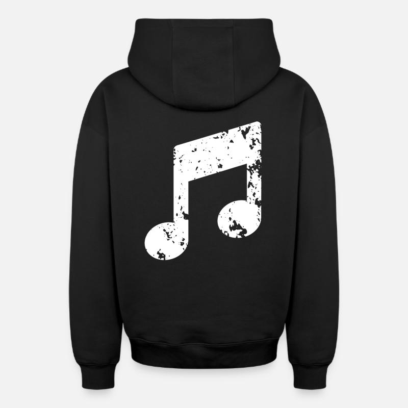 Musique Note - Sweat à capuche unisexe zippé oversize épais SPREAD - noir