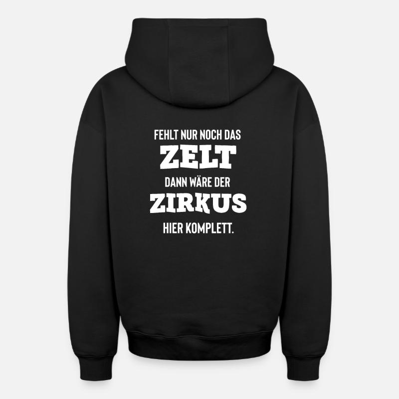 cirque - Sweat à capuche unisexe zippé oversize épais SPREAD - noir