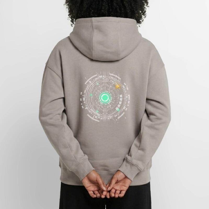 nerd CPU core computer code pc platine raumschiff Oversized Heavyweight Unisex Zip Hoodie