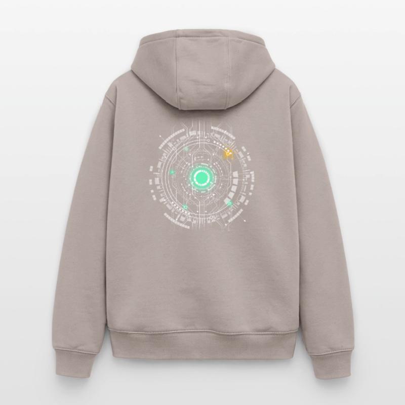 nerd CPU core computer code pc platine raumschiff Oversized Heavyweight Unisex Zip Hoodie