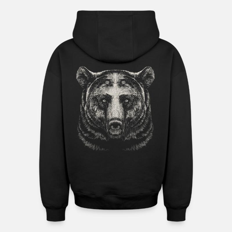 Porter - Sweat à capuche unisexe zippé oversize épais SPREAD - noir