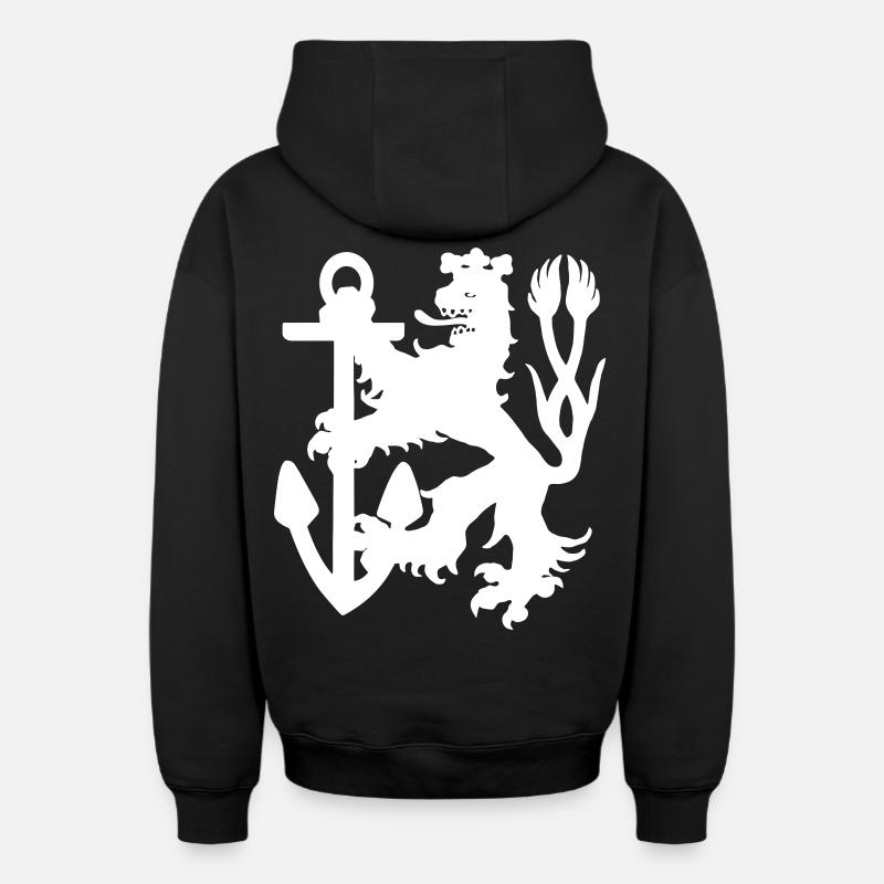 Düsseldorf - Düsseldorf Lion - Sweat à capuche unisexe zippé oversize épais SPREAD - noir