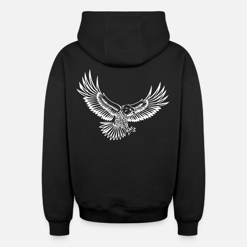 Aigle - Sweat à capuche unisexe zippé oversize épais SPREAD - noir