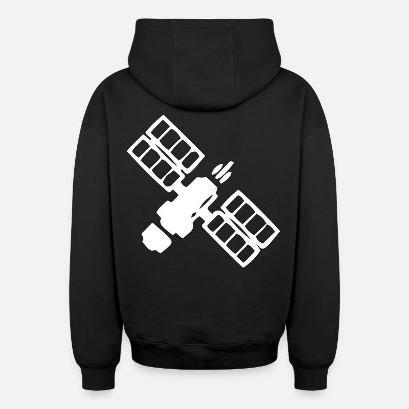 Satellite - Sweat à capuche unisexe zippé oversize épais SPREAD - noir