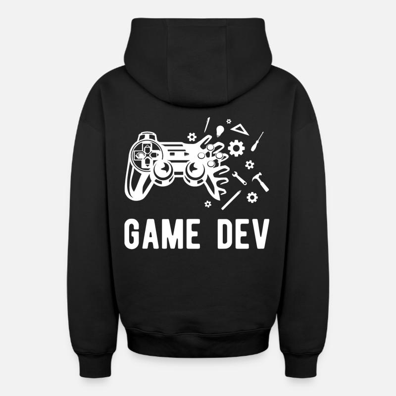 Game Dev - Sweat à capuche unisexe zippé oversize épais SPREAD - noir