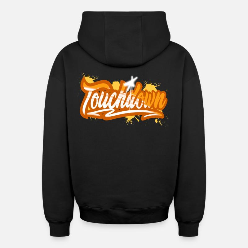 Touchdown - Sweat à capuche unisexe zippé oversize épais SPREAD - noir