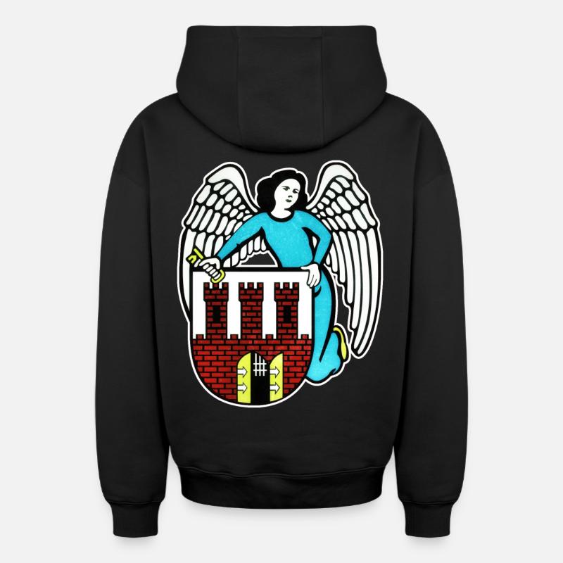 Toruń - Pologne - Sweat à capuche unisexe zippé oversize épais SPREAD - noir