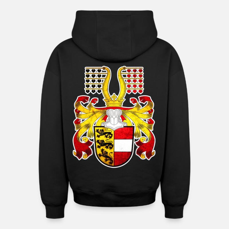 Carinthie - Sweat à capuche unisexe zippé oversize épais SPREAD - noir