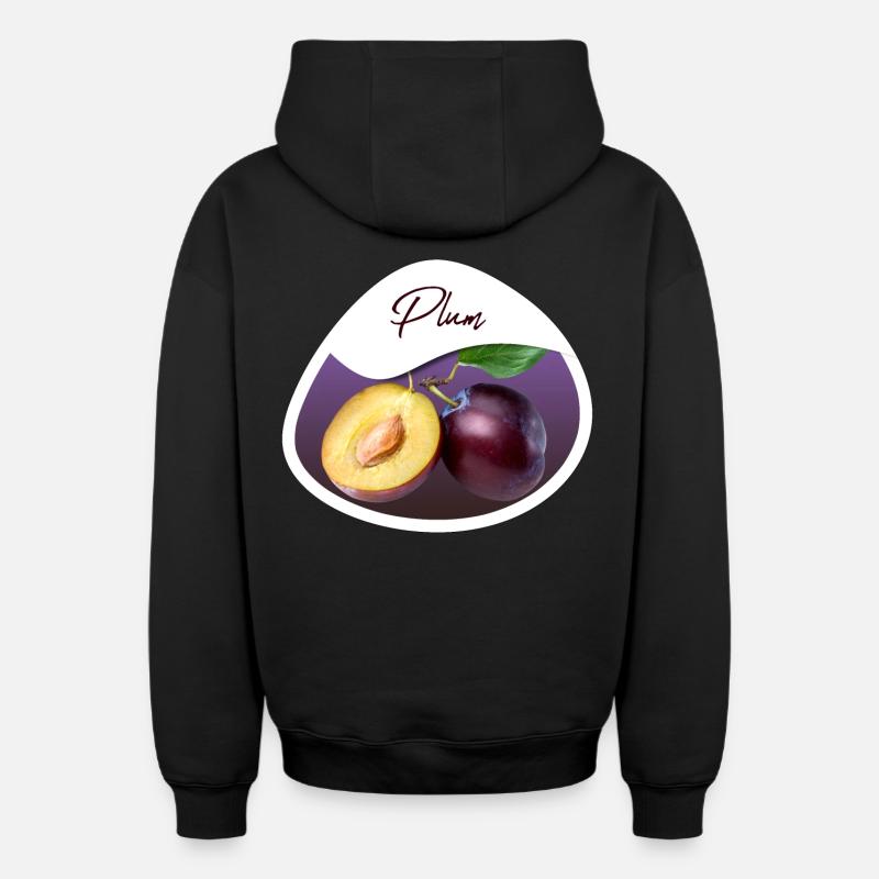 Prune - Sweat à capuche unisexe zippé oversize épais SPREAD - noir