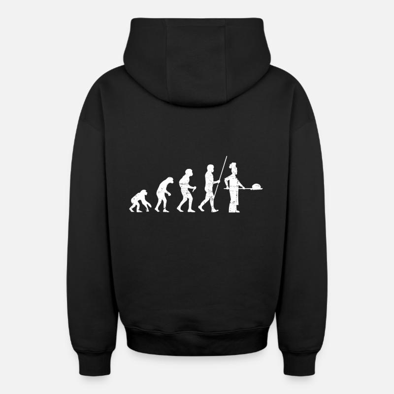 Bäcker Evolution Distressed Look - Oversized Heavyweight Unisex Zip Hoodie - Schwarz