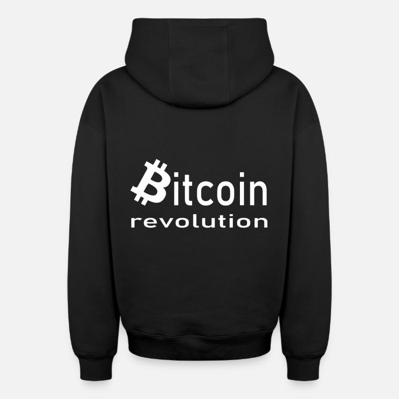 Bitcoin et Hodler - Sweat à capuche unisexe zippé oversize épais SPREAD - noir