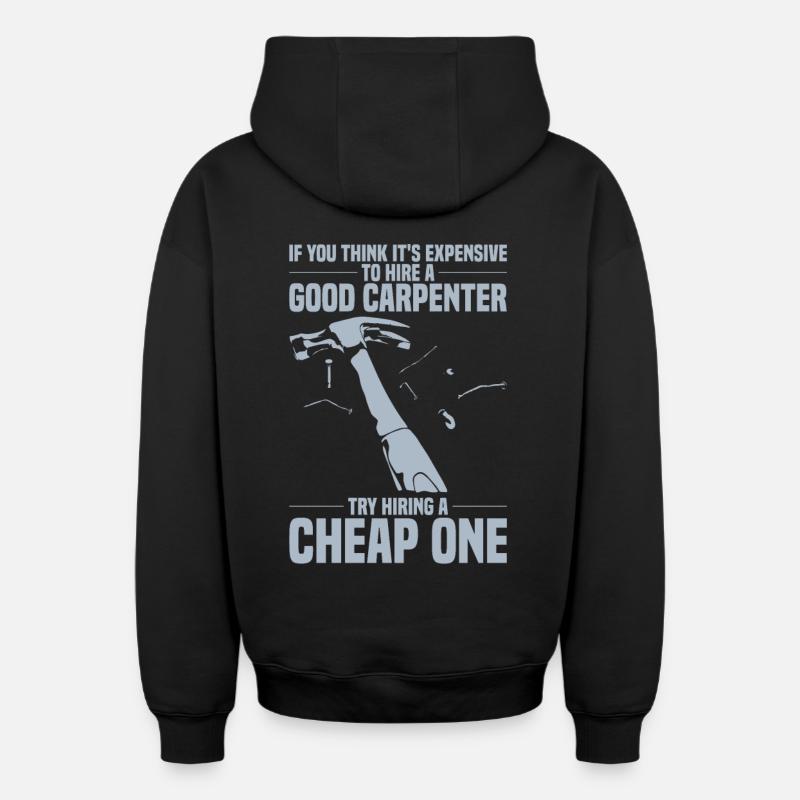 CARPENTER - Sweat à capuche unisexe zippé oversize épais SPREAD - noir