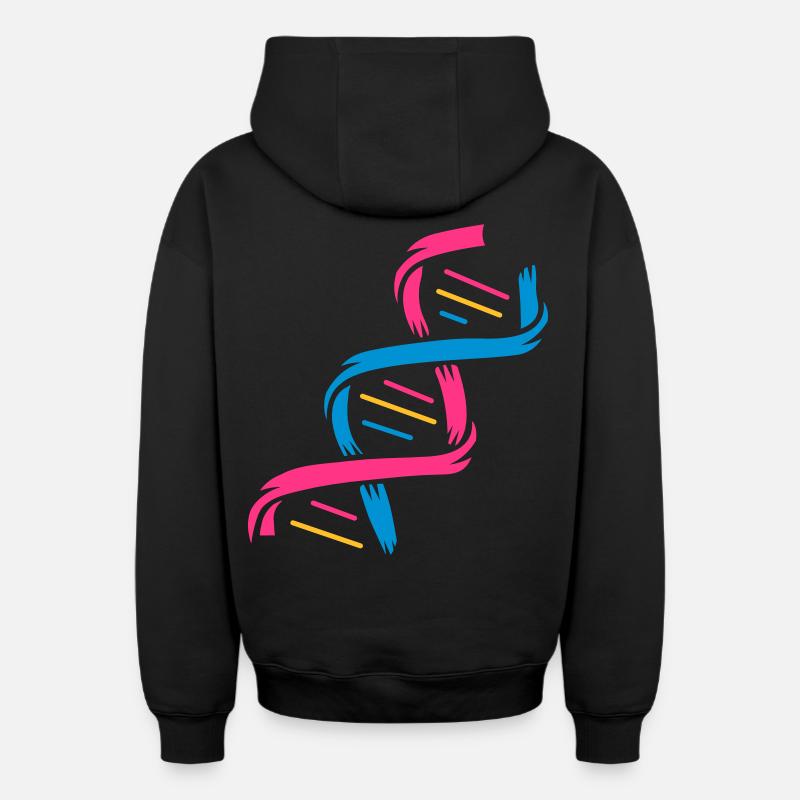 Die Struktur eines DNA-Moleküls - Oversized Heavyweight Unisex Zip Hoodie - Schwarz