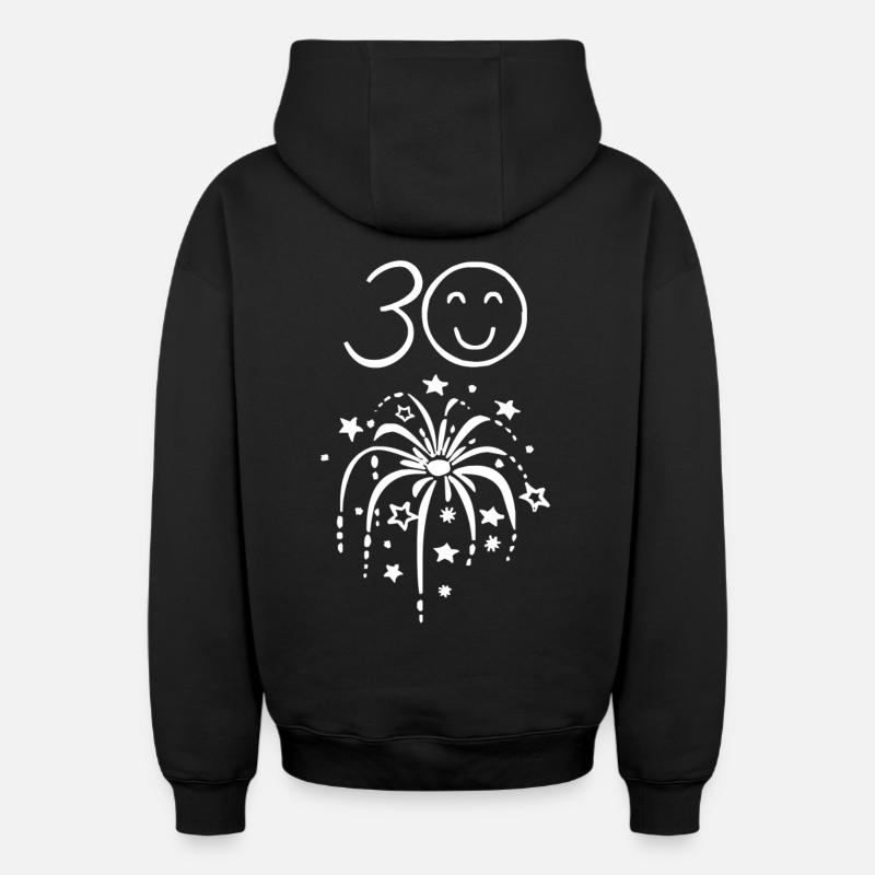 30e anniversaire - Sweat à capuche unisexe zippé oversize épais SPREAD - noir