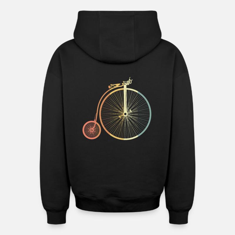 Penny farthing - Sweat à capuche unisexe zippé oversize épais SPREAD - noir